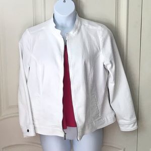 NEW Liz Claiborne Stretch Zip Front Denim Jacket